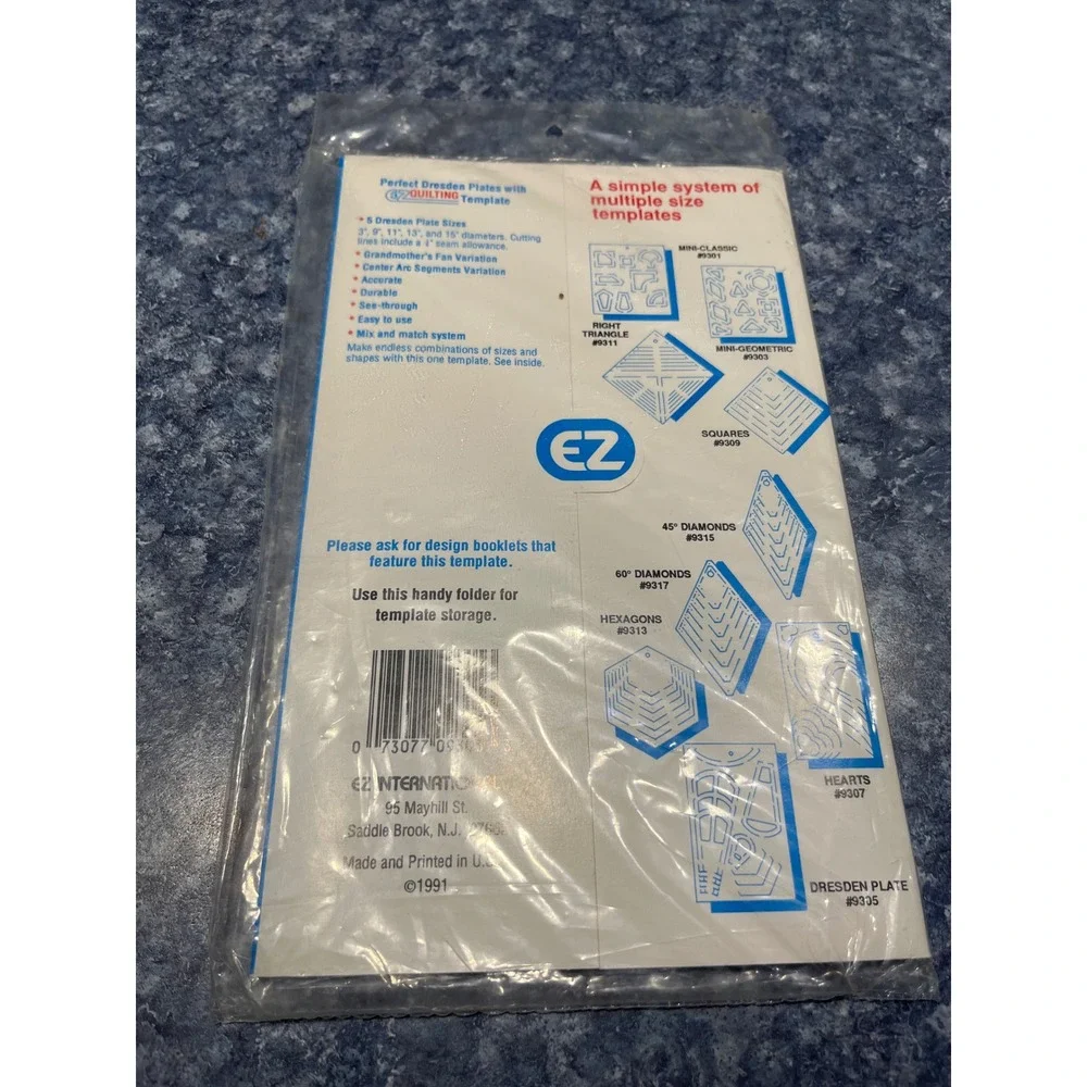 EZ Quilting Template Set Hearts Dresden Plate Hexagon Marti Michell Vintage 3pc